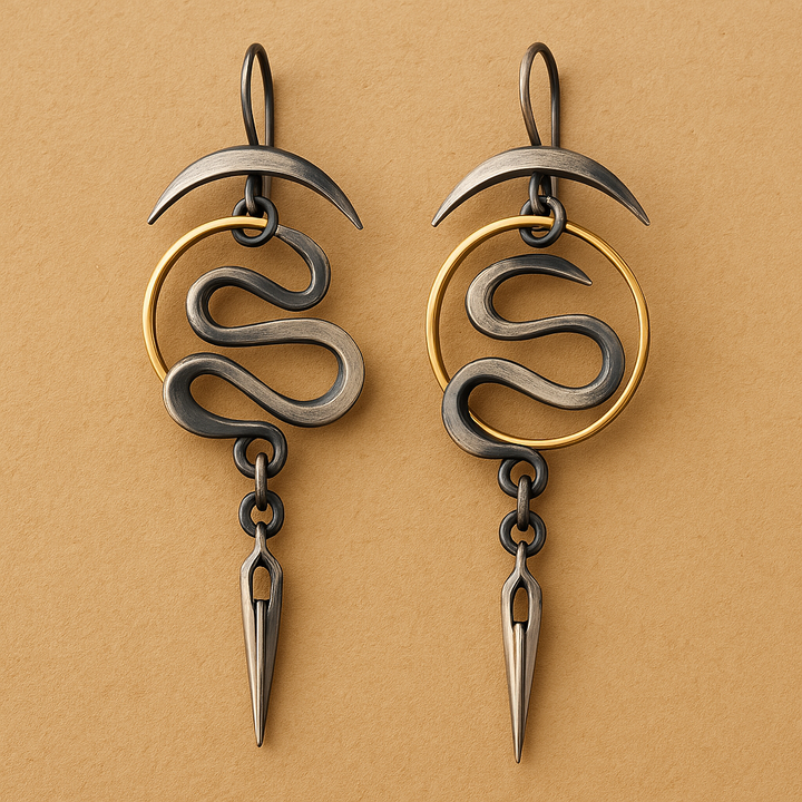 Boucles d'oreilles irrégulières en spirale géométrique Serpentine