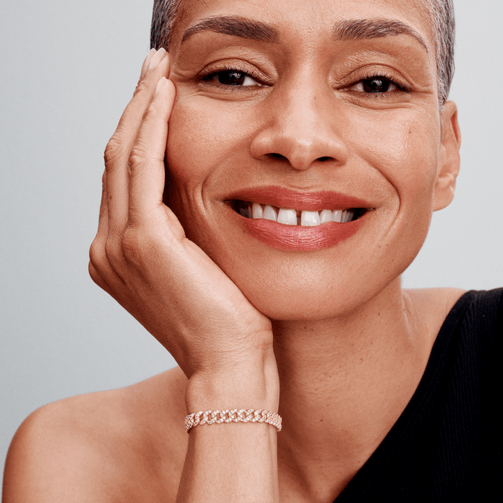 Bracelet cubain en moissanite