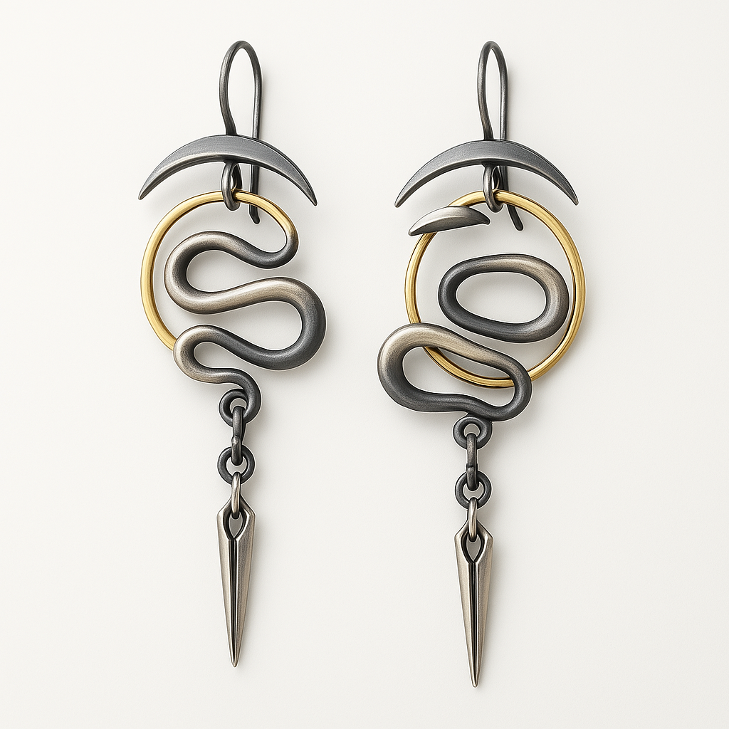 Boucles d'oreilles irrégulières en spirale géométrique Serpentine