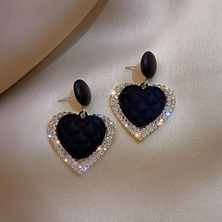 Boucles d'oreilles en Or Cœur Noir