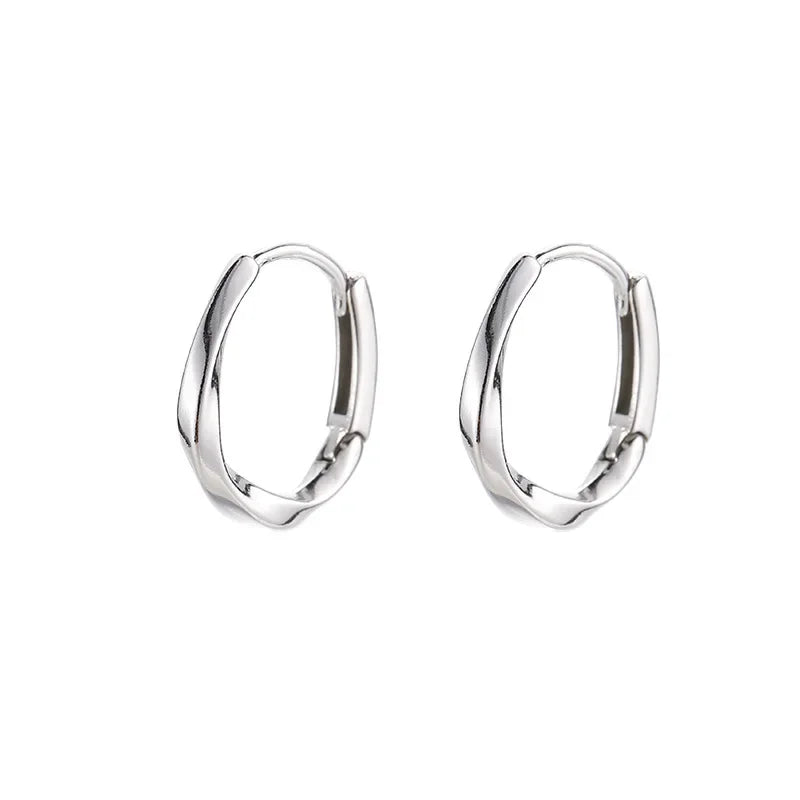 Boucles d'oreilles en argent sterling rondes et incrustées