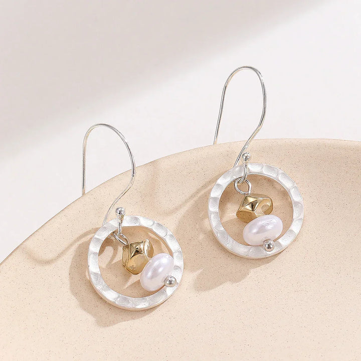 Boucles d'oreilles pendantes circulaires rétro