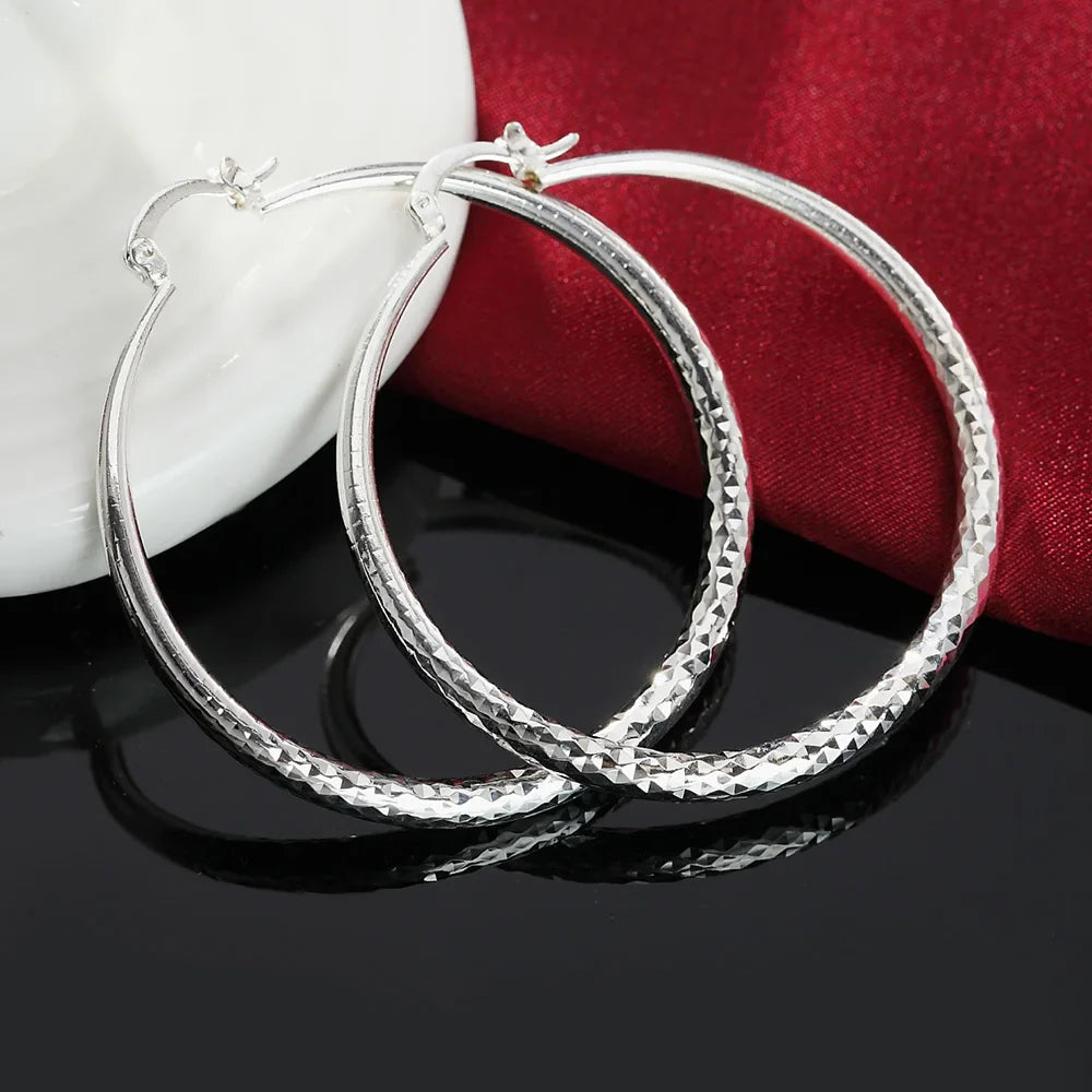 Créoles en argent sterling - Boucles d'oreilles élégantes
