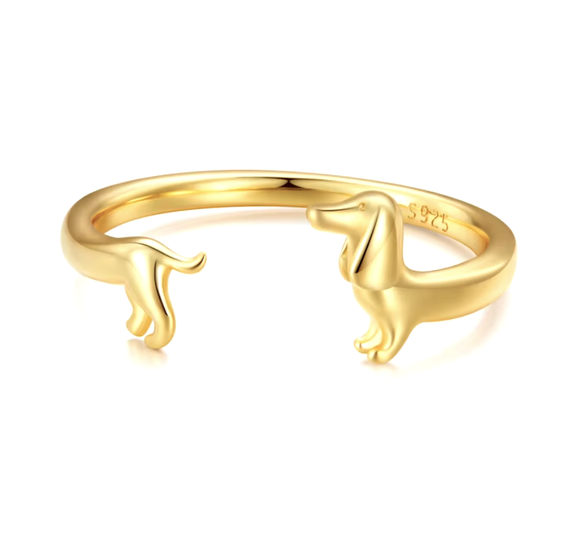 Bague Enroulée Teckel - Pour L'Amour De Votre Chien
