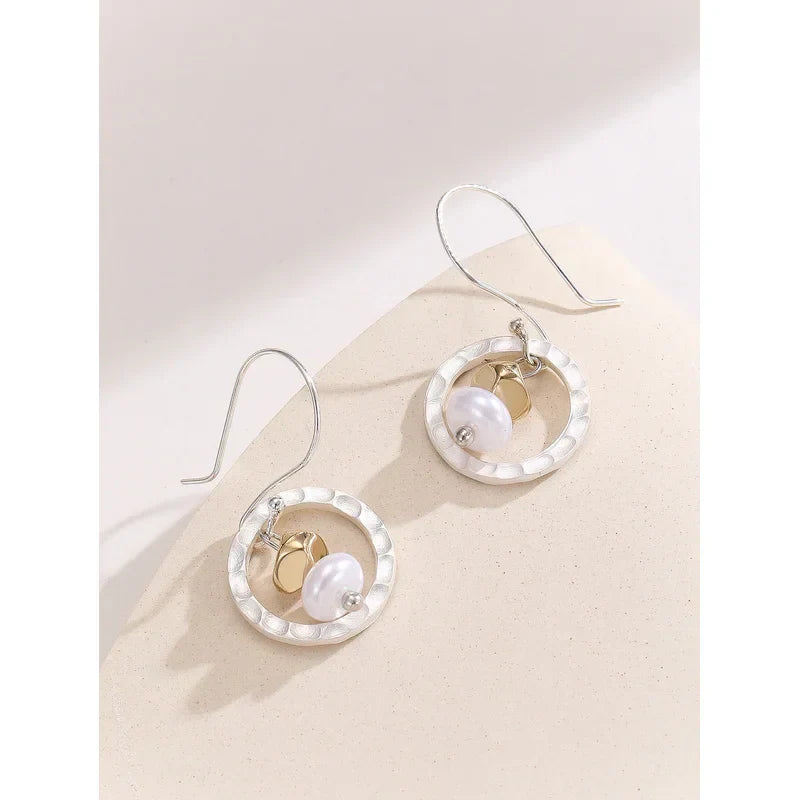 Boucles d'oreilles pendantes circulaires rétro