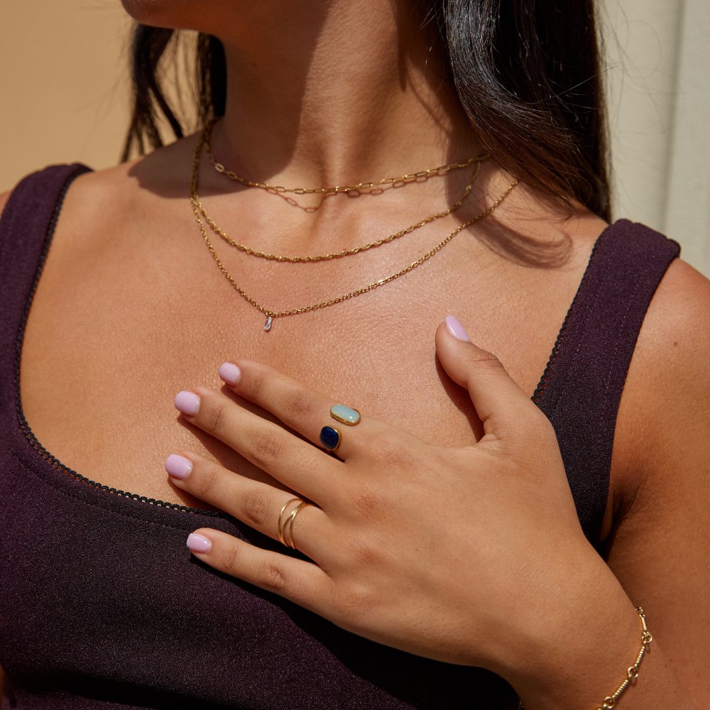 Bague Aigue-Marine Enveloppante