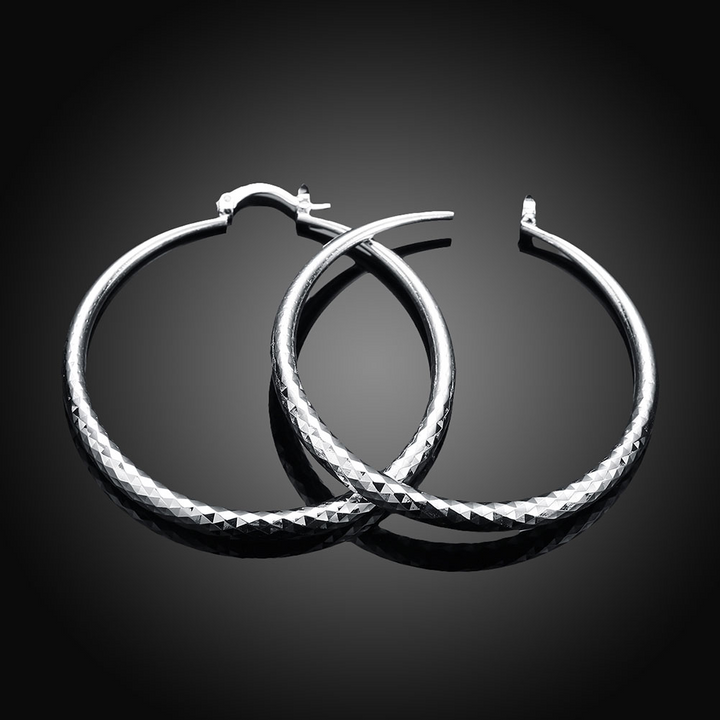 Créoles en argent sterling - Boucles d'oreilles élégantes