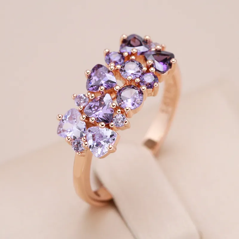 Élégante bague en zirconium lilas