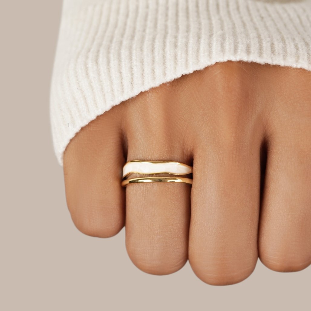 Bague dorée à couches Sahara