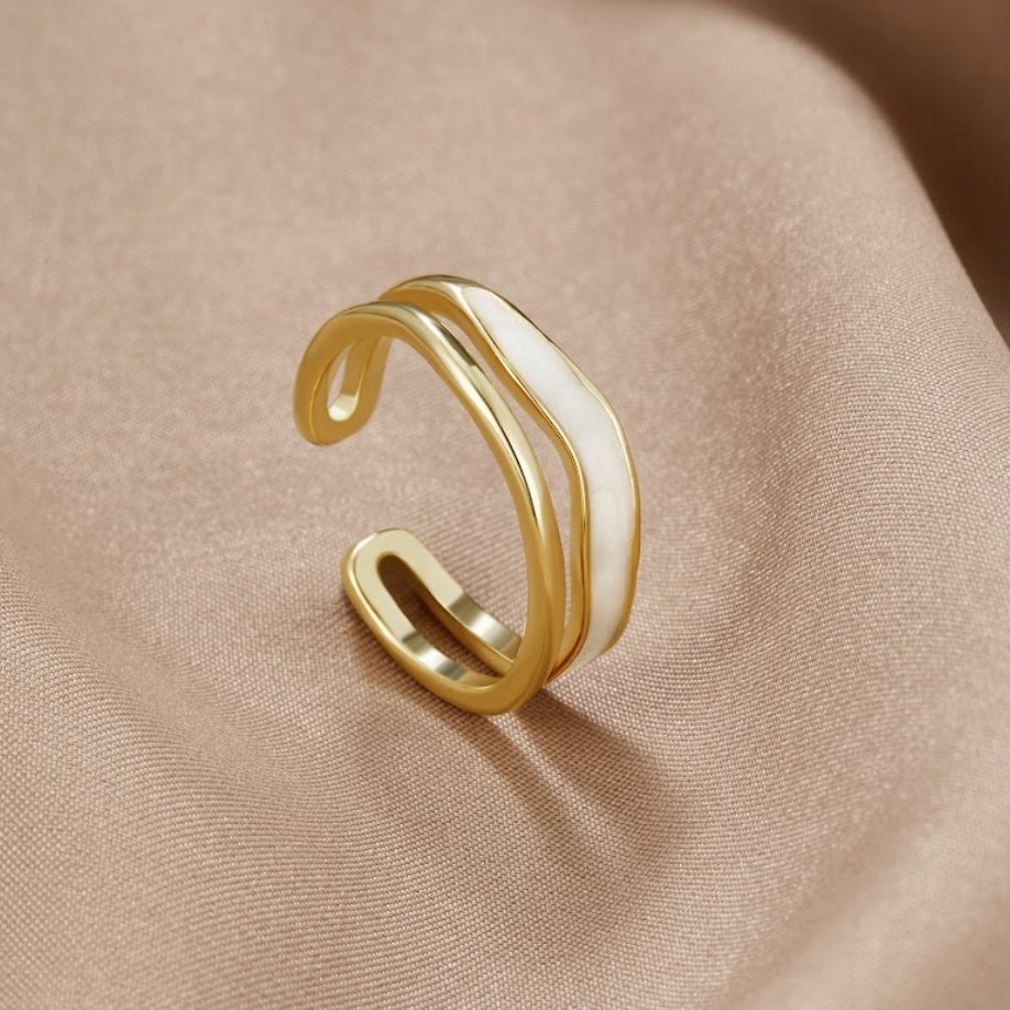Bague dorée à couches Sahara